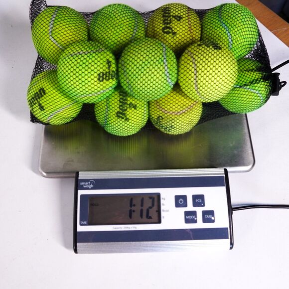 14 Tennis Racket Racquet Balls w/ Black Mesh Carry Bag Used Sporting Goods - Picture 5 of 5